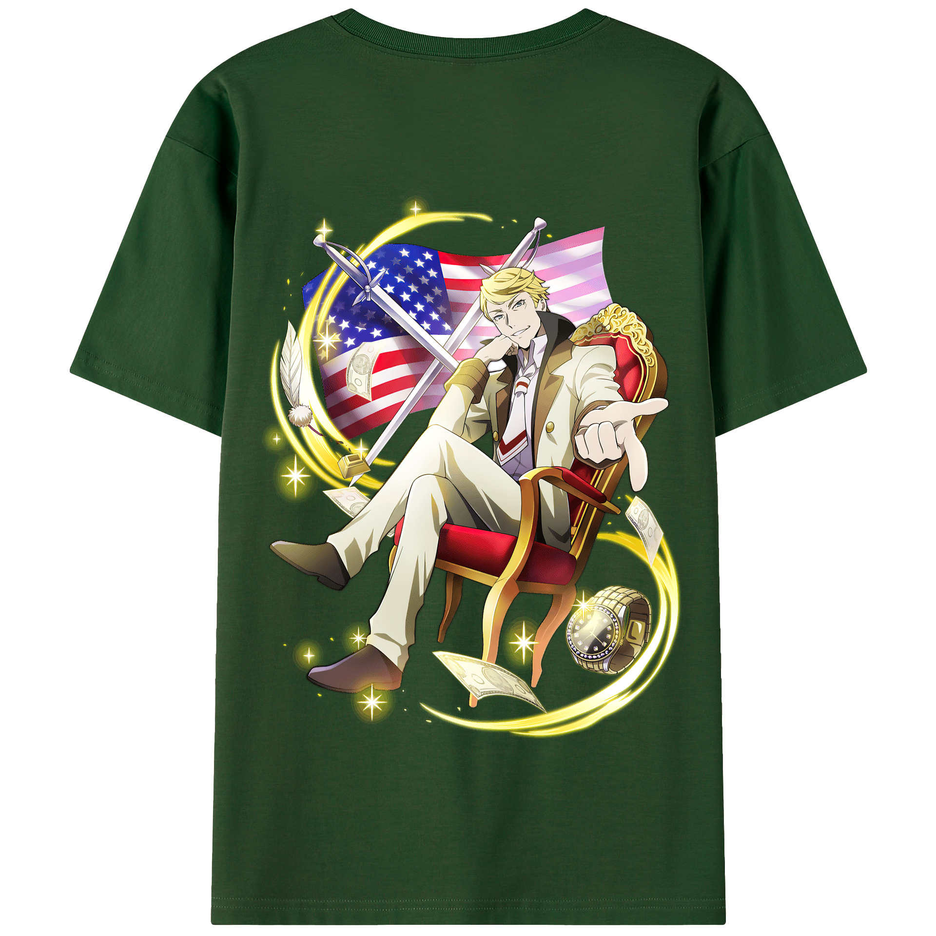 （画像用） 文豪ストレイドッグス Bungo Stray Dogs 綿100％半袖Tシャツ（背面プリント）